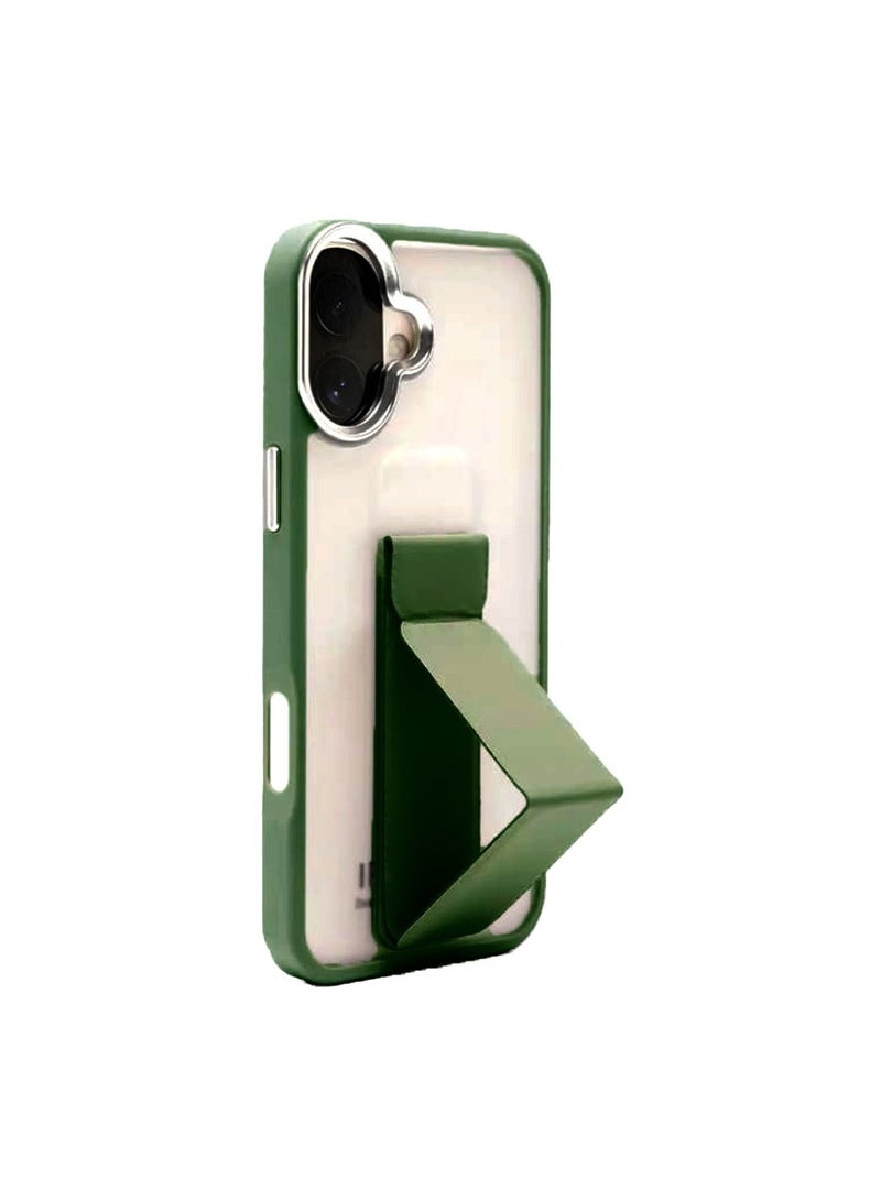 New iPhone 16 Case with Magnetic Kickstand, Dark Green
