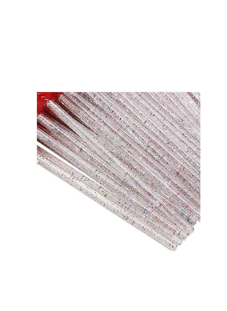 ORiTi ORiTi 50 Pcs Disposable Mascara Brushes Crystal Eyelash Wands Mascara Applicator Spooly for Eyelashes (Crystal-Red)  - Image 5