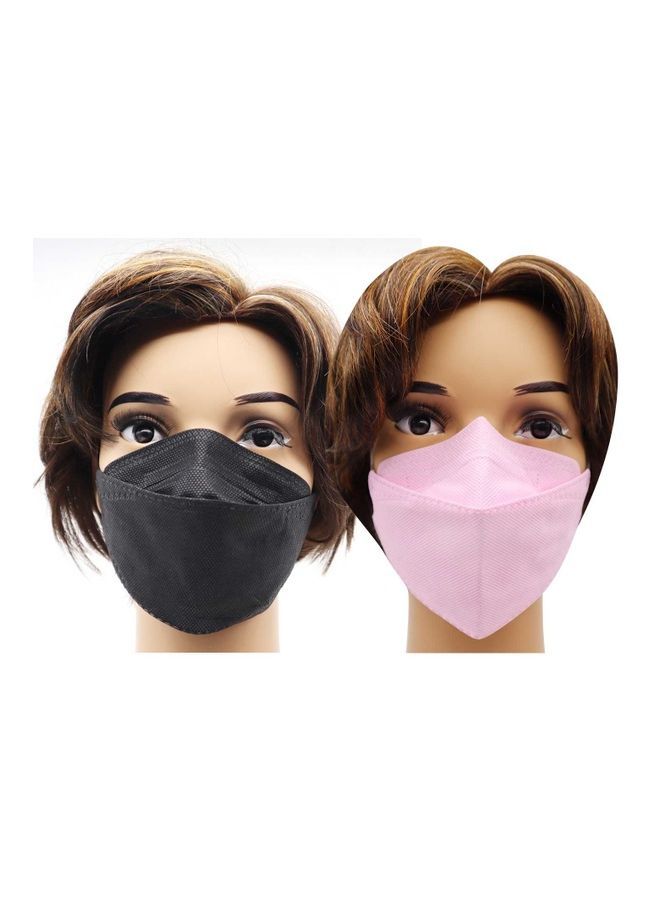 NIBEMINENT 10-Piece KF94 Face Mask Pink and Black For Adults Combo Pack - Image 1