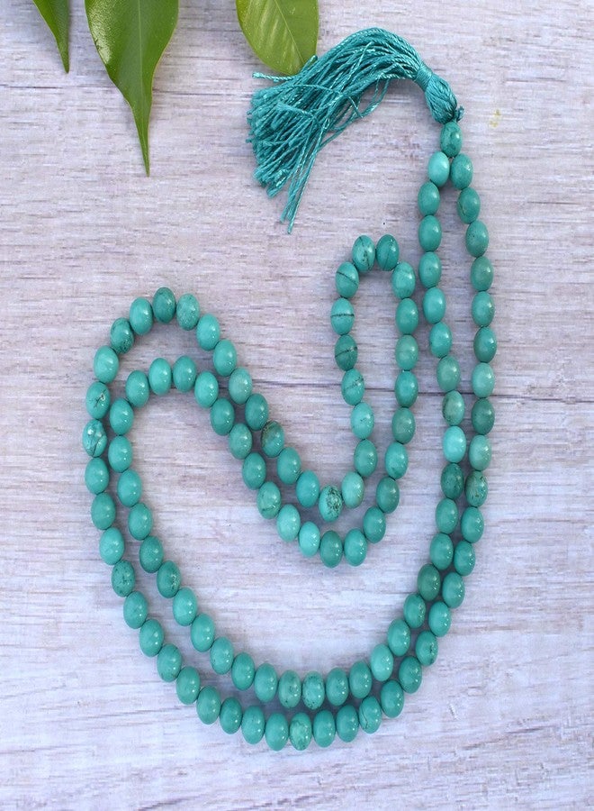 Pyramid Tatva Turquoise Meditation Mala – 108 Natural Size 8mm Crystal Beads for Focus, Healing & Spiritual Growth - Image 2
