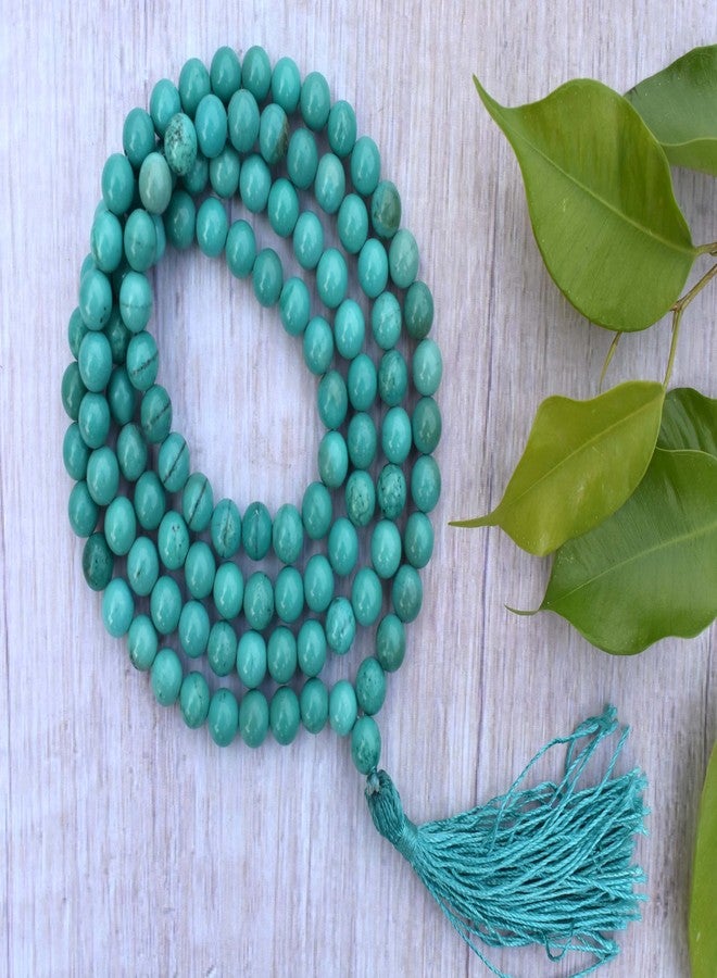 Pyramid Tatva Turquoise Meditation Mala – 108 Natural Size 8mm Crystal Beads for Focus, Healing & Spiritual Growth - Image 1