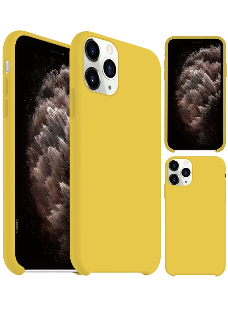 CATANES غطاء سيليكون ناعم وحريري لجهاز آبل آيفون 11 برو ماكس - حماية كاملة للجسم - أصفر - Image 4