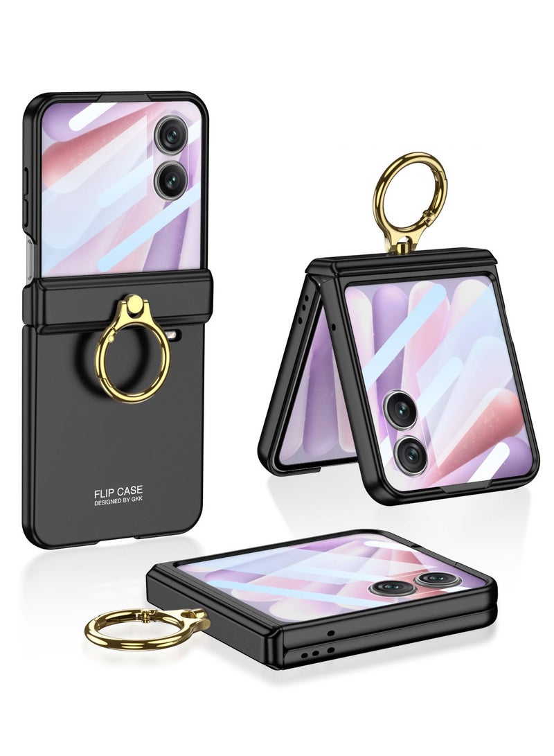 عام غطاء لهونور ماجيك V فليب 2 مع فيلم واقي أمامي وحامل حلقي وواقي مغناطيسي ومفصل، غلاف صلب رفيع مقاوم للصدمات من البلاستيك الصلب لهونور ماجيك V فليب 2. - Image 1