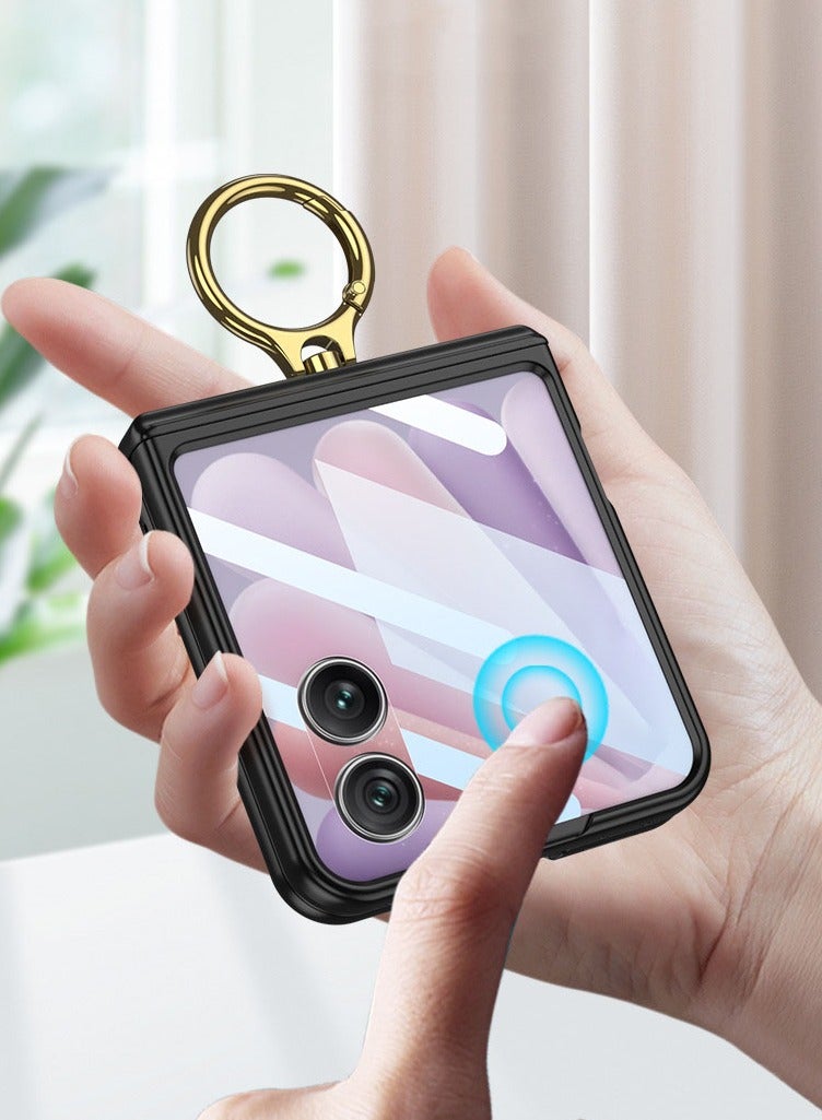 عام غطاء لهونور ماجيك V فليب 2 مع فيلم واقي أمامي وحامل حلقي وواقي مغناطيسي ومفصل، غلاف صلب رفيع مقاوم للصدمات من البلاستيك الصلب لهونور ماجيك V فليب 2. - Image 2