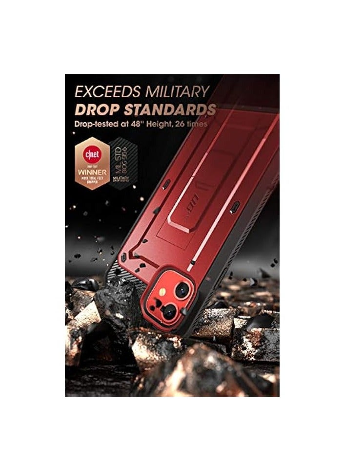 SUPCASE Unicorn Beetle Pro Series Case Designed For iPhone 11 6.1" (2019 Release), Full-Body Rugged Holster Case With Built-in Screen Protector & Kickstand & Belt-Clip - MetallicRed - Image 3