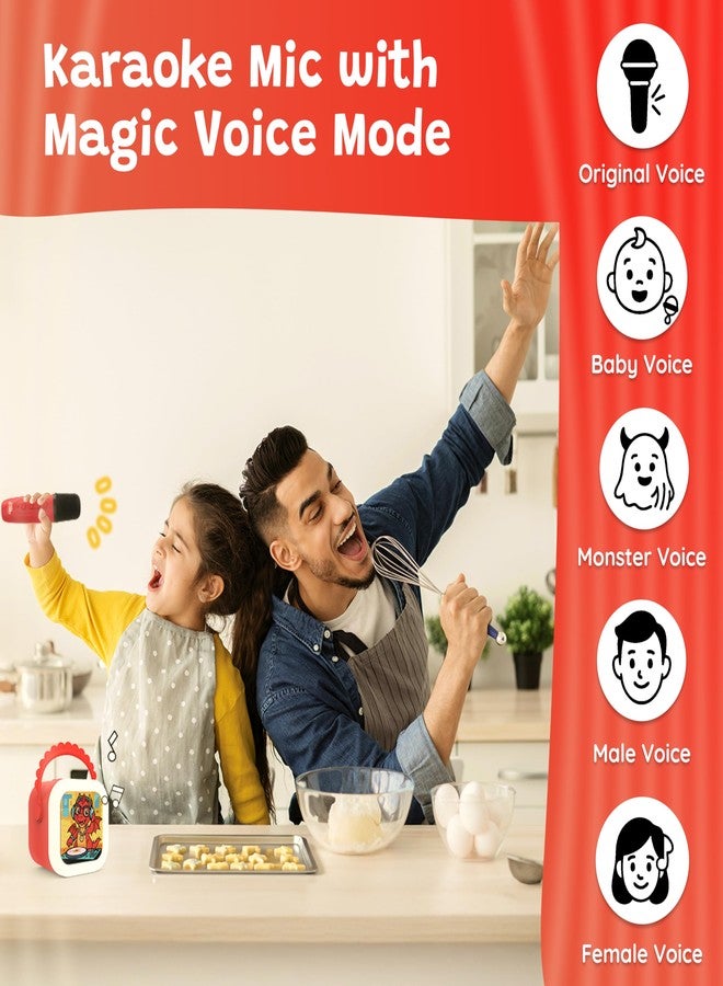 WonderBuddy صندوق القصص المصغر وندر بادي، 200+ قصة وقافية محملة مسبقًا، ميكروفون كاريوكي للغناء، أضواء RGB، مكبر صوت للأطفال، لعبة موسيقية، أفضل هدية للأطفال من 3-5 سنوات - تنين مع ميكروفون - Image 4