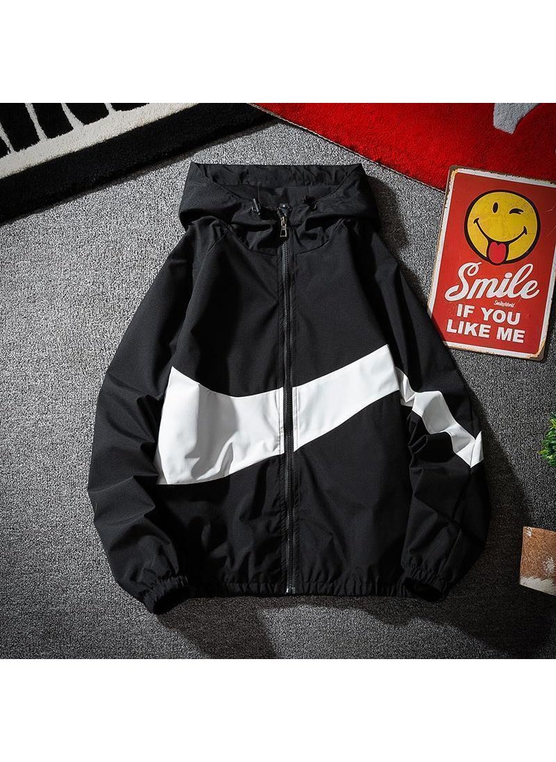 Generic - 2024 Mens Fashion Colorblock Jacket black - Image 1
