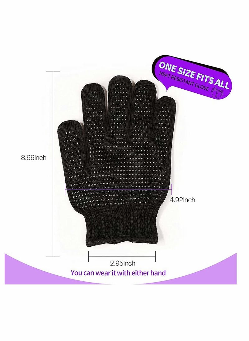 KASTWAVE Heat Resistant Gloves Silicone Non Slip Gloves for Hair Styling Fit for All Hand Size, DELFINO Professional Heat Resistant Mitts For Hot Hair Styling Curling Iron Wand Flat Iron Hair Straightener - Image 2