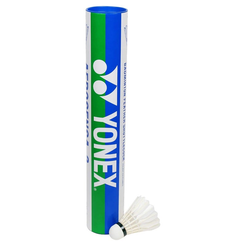Yonex Aerosensa 2 Feather Badminton Shuttlecocks – Pack of 12 Real Goose Feather Shuttlecocks with Solid Cork Base (White, Medium Speed) - Image 2