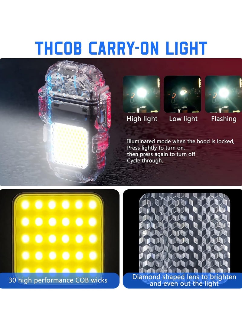 Led Ubetree Electric Flashlight Lighter USB Rechargeable Dual Arc Plasma Lighter Waterproof Windproof Flameless Lighter for Outdoor Camping Hiking Adventure Tactical Survival Gear - Image 2