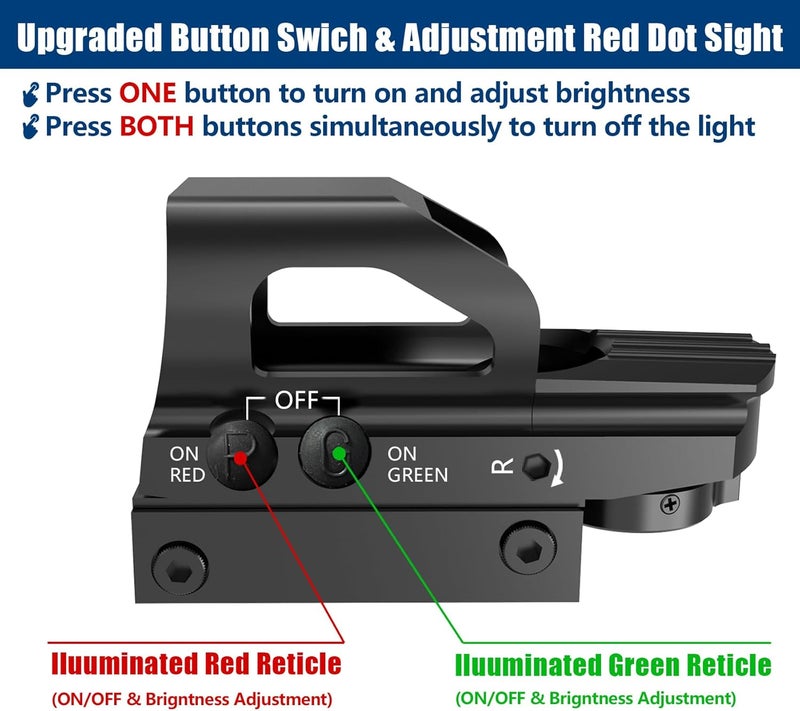 UUQ 4-16x50 Tactical Rifle Scope Red/Green Illuminated Range Finder Reticle W/Laser Sight and Holographic Reflex Dot Sight - Image 5