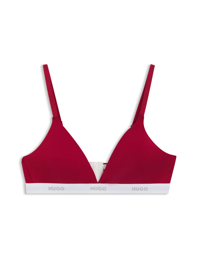 HUGO Stretch-cotton triangle bra with logo elastic