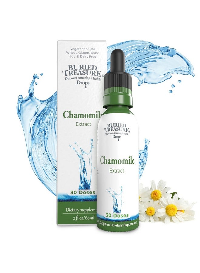 Buried Treasure Chamomile Drops - 30 Servings, 2oz, Liquid Herbal Calm Supplement for Relaxation Support, No Sugar Added - Image 1
