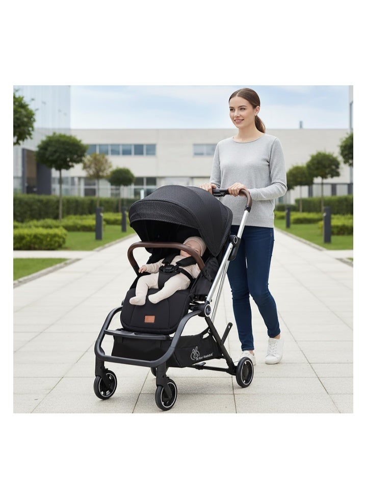 R for Rabbit Street Smart 360 Degree Rotatable Stroller for Newborn Baby| Aluminum Frame Pram with Quick Fold|Premium Travel Friendly Stroller for 0-3 Years Babies - Image 1