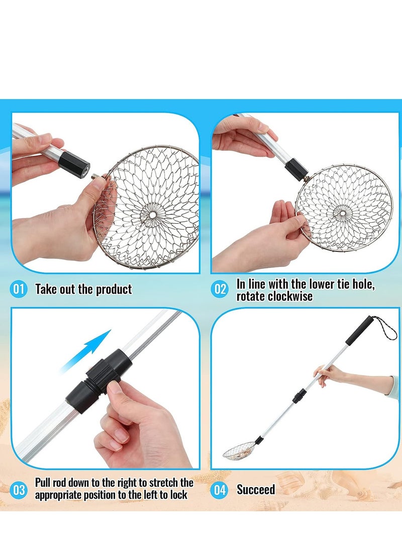 SYOSI - Beach Sand Sifter Tool, Sand Scoop Shell Scooper for Beach, for Picking Up Shells Beachcombing Rock Hunting Ice Fishing Collecting Beach Activities 2 Pack - Image 1