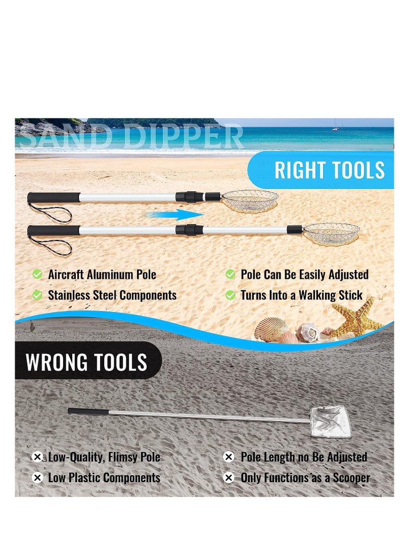 SYOSI - Beach Sand Sifter Tool, Sand Scoop Shell Scooper for Beach, for Picking Up Shells Beachcombing Rock Hunting Ice Fishing Collecting Beach Activities 2 Pack - Image 1