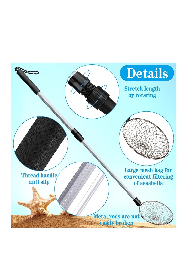 SYOSI - Beach Sand Sifter Tool, Sand Scoop Shell Scooper for Beach, for Picking Up Shells Beachcombing Rock Hunting Ice Fishing Collecting Beach Activities 2 Pack - Image 1