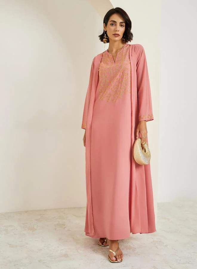 Amirah Women Crystal Embellished Jalabiya