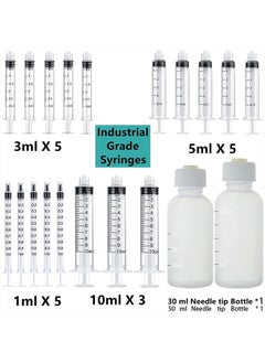CIETER 20 Pack Dispenser and 30ml+50ml Glue Bottle, 1ml, 3ml, 5ml, 10ml, Dispenser, 14ga, 16ga, 18ga, 20ga, 22ga, 25ga dispensing head and Caps, for Refilling and Measuring Liquids  - Image 2