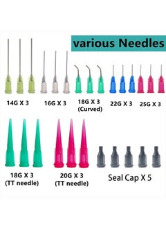 CIETER 20 Pack Dispenser and 30ml+50ml Glue Bottle, 1ml, 3ml, 5ml, 10ml, Dispenser, 14ga, 16ga, 18ga, 20ga, 22ga, 25ga dispensing head and Caps, for Refilling and Measuring Liquids  - Image 3