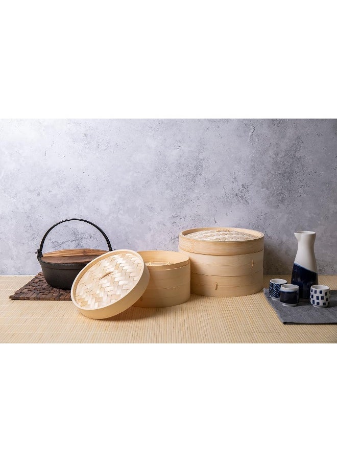 KitchenCraft - Kitchencraft World Of Flavours Two Tier Bamboo Steamer - Image 1