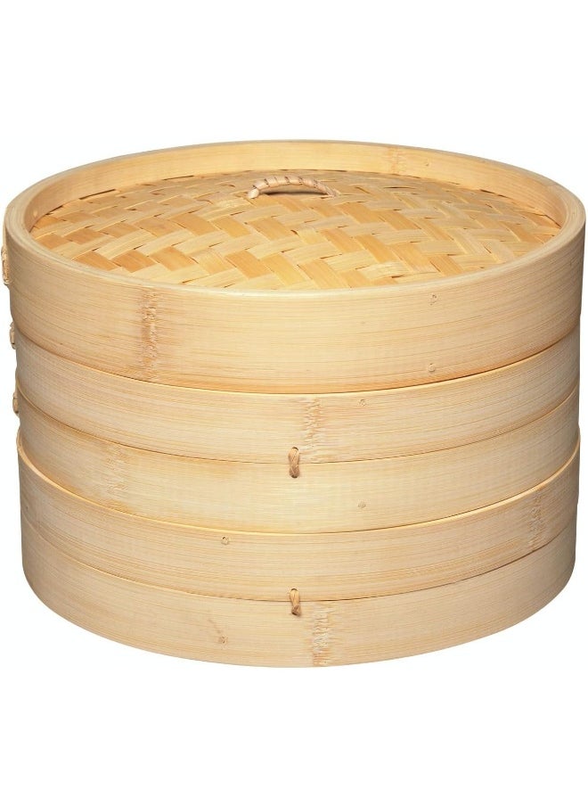 KitchenCraft - Kitchencraft World Of Flavours Two Tier Bamboo Steamer - Image 1