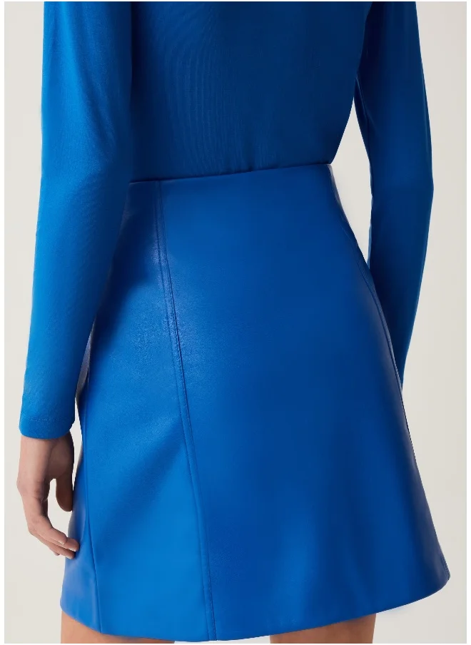 او في اس Ovs High-Waist Miniskirt With Shiny Effect