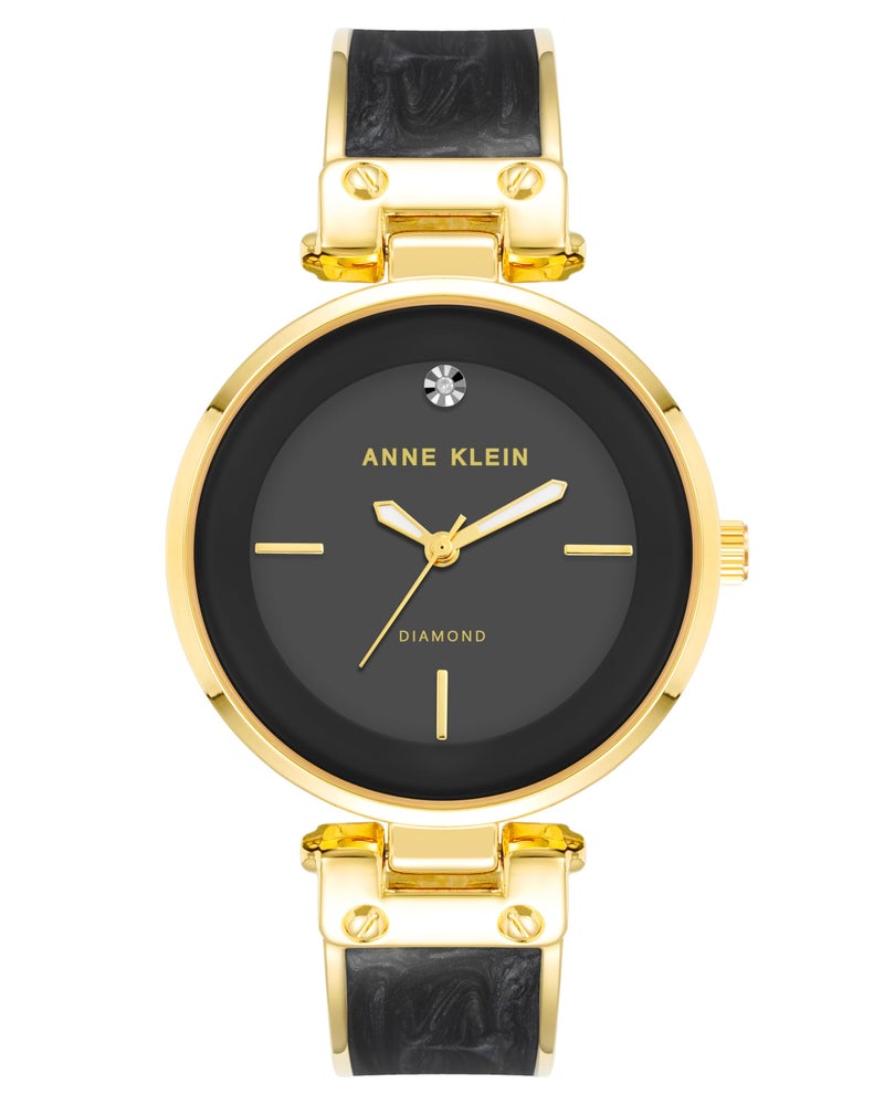Anne Klein Women's Genuine Diamond Dial Bangle Watch - Image 1