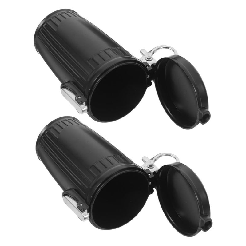 2pcs Portable Pocket Ashtray With Lid Sealed Metal Ash Holder For Car Outdoor Travel Desktop Use Round Smokers Minimalist Ash Collector - Image 2
