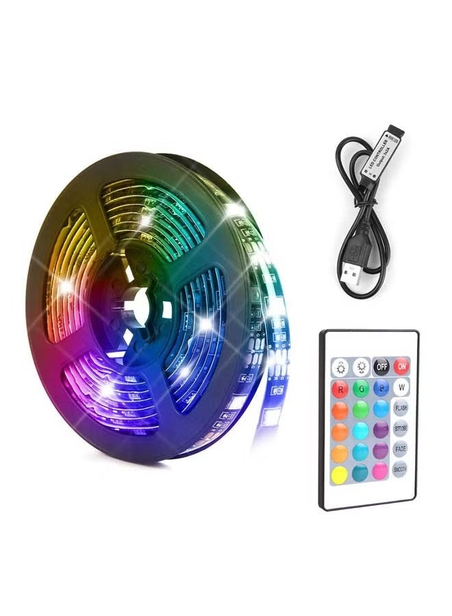 LD RGB Multicolor Light Strip, 5M with Remote Control, Waterproof, USB Input, Ideal for TV, Gaming and Indoor Decoration, Various Lengths (5M) - Image 1