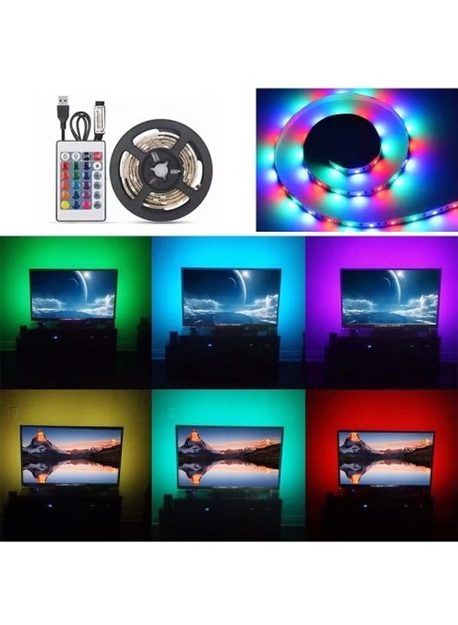 LD RGB Multicolor Light Strip, 5M with Remote Control, Waterproof, USB Input, Ideal for TV, Gaming and Indoor Decoration, Various Lengths (5M) - Image 2