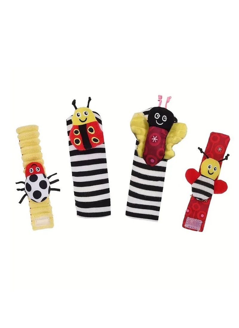 Little tots - Baby Wrist Rattles Sock Toys, Newborn Baby Sock Toys 0-6 Months Foot Finder And Cartoon Cute Animal Set, Infant Rattle Socks Toy 3-6 Months, Soft Sensory Toys For 0-12 Months Toddler Newborns Boy Girl - Image 1