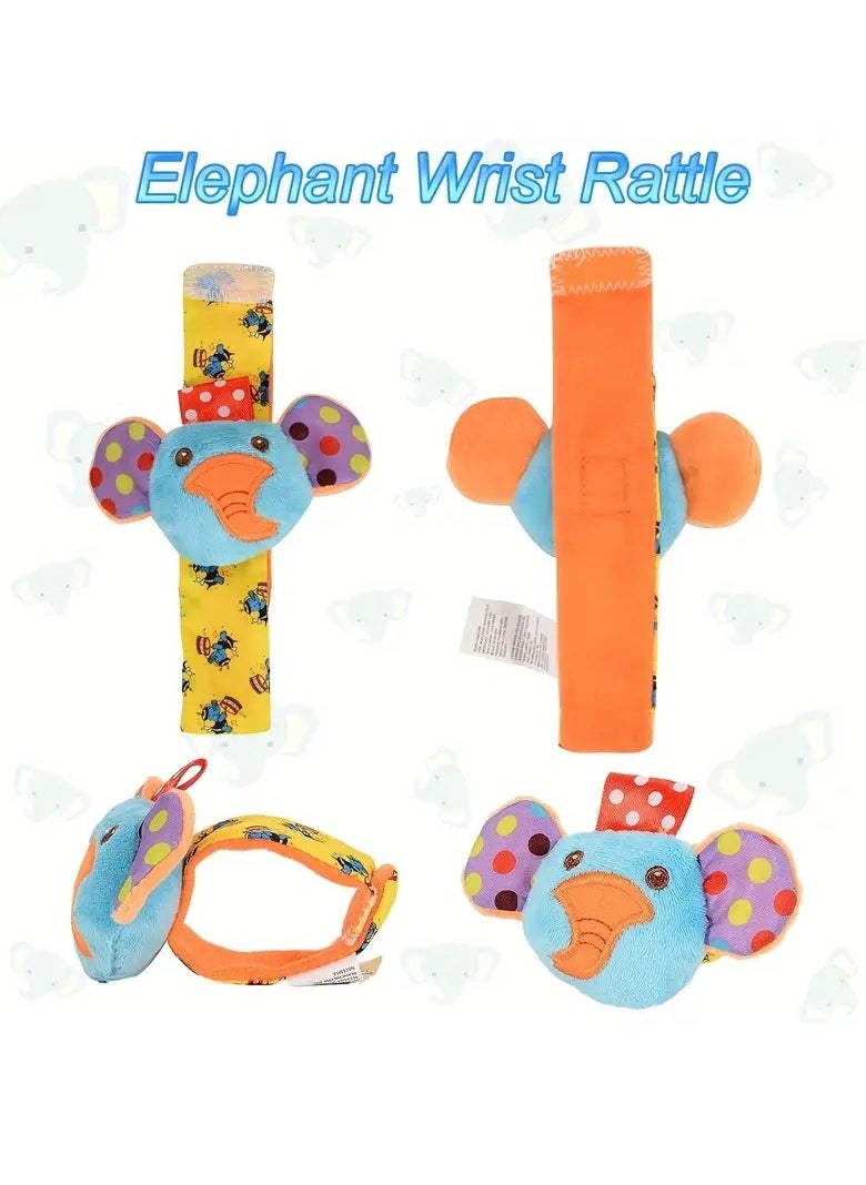 Little tots - Baby Wrist Rattles Sock Toys, Newborn Baby Sock Toys 0-6 Months Foot Finder And Cartoon Cute Animal Set, Infant Rattle Socks Toy 3-6 Months, Soft Sensory Toys For 0-12 Months Toddler Newborns Boy Girl - Image 1