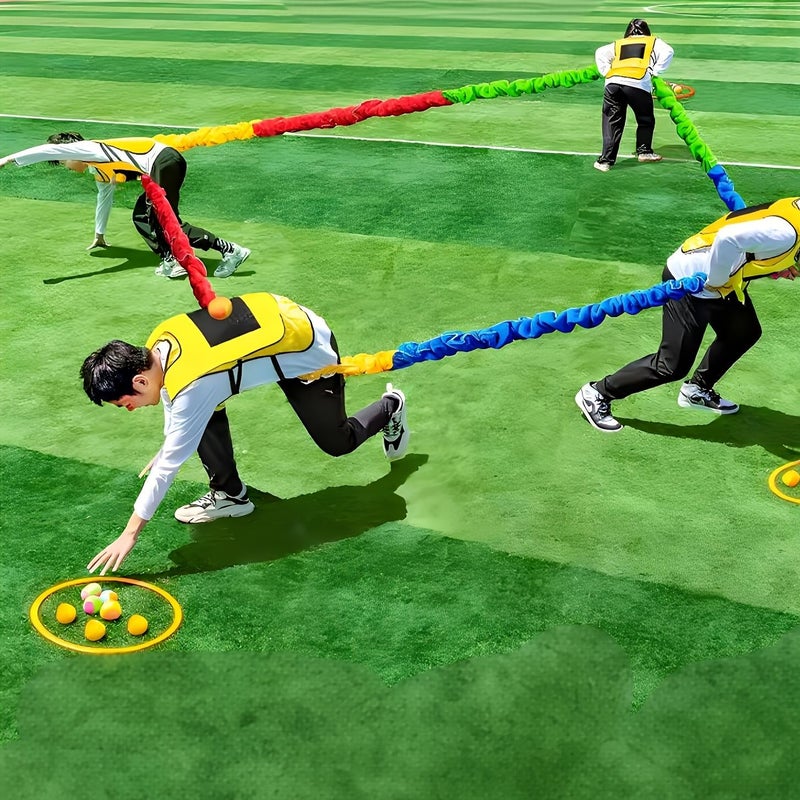 70.87 بوصة حبال شد مرنة لألعاب المجموعات وبناء الفريق متعددة الألوان - Image 1
