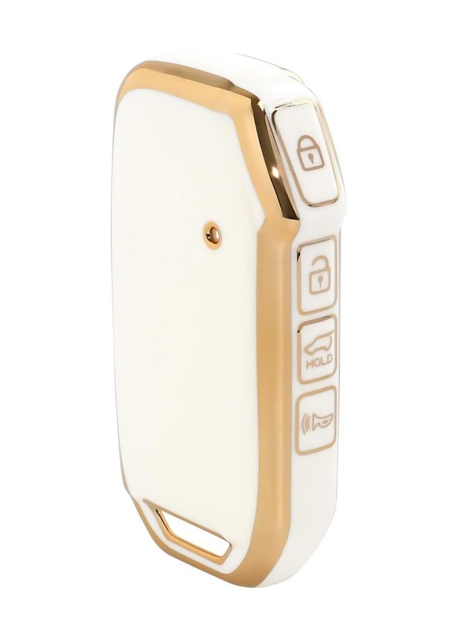 Kia Key Fob Cover, Key Case Shell Compatible with Kia Cerato Ceed Forte NIRO Sorento Seltos Sportage Soul Telluride Remote Smart Key Protector (White) - Image 1