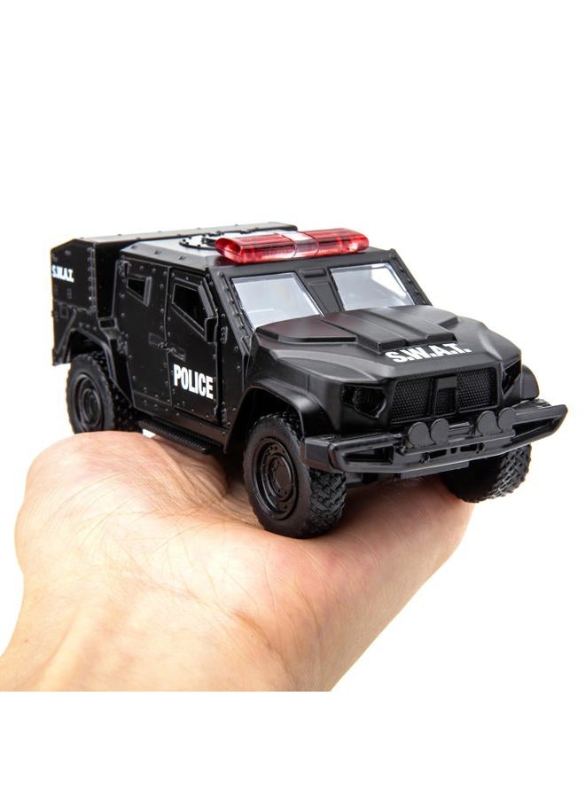 BDTCTK 1/36 Scale JLTV Armored Car Police Car Model, Zinc Alloy Die-Cast Pull Back Vehicles Kid Toys for Boy Girl Gift (Black)(654412P) - Image 5