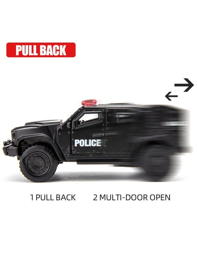 BDTCTK 1/36 Scale JLTV Armored Car Police Car Model, Zinc Alloy Die-Cast Pull Back Vehicles Kid Toys for Boy Girl Gift (Black)(654412P) - Image 3