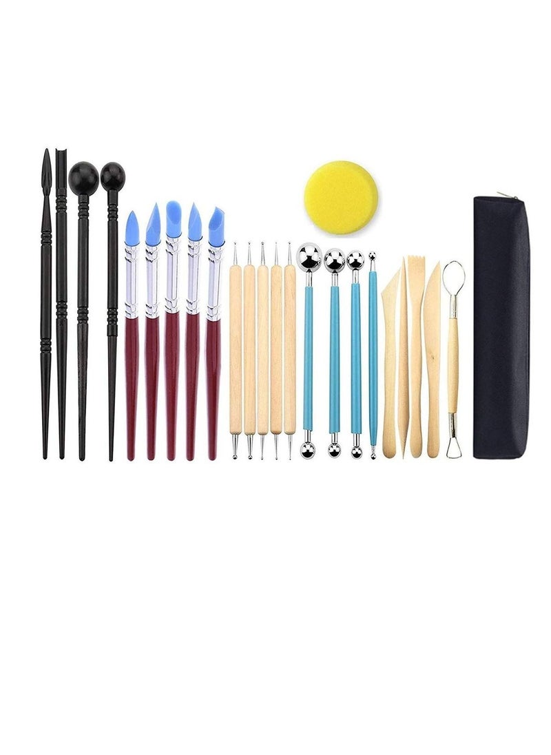 Y&D Ball Stylus Dotting Silicone Sculpting Kit - Polymer Clay Sculptures Tools Rubber Tip Pens for Pottery Rock Painting Ceramics Doll Modeling Carving Embossing Paper Flowers 24pcs  - Image 1