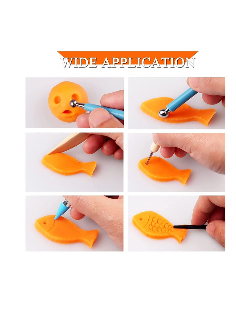 Y&D Ball Stylus Dotting Silicone Sculpting Kit - Polymer Clay Sculptures Tools Rubber Tip Pens for Pottery Rock Painting Ceramics Doll Modeling Carving Embossing Paper Flowers 24pcs  - Image 3