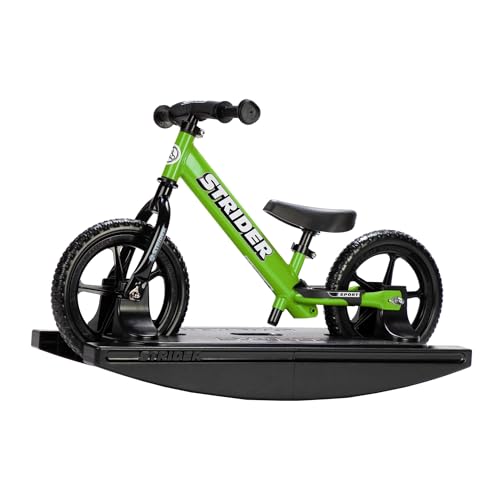 Strider 12 Sport Bike Green Rocking Base Helps Teach Baby How to Ride a Balance Bicycle for Kids 6 Months to 4 Years Easy Assembly Adjustments - Image 1