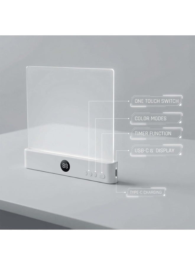 Arabest ضوء قراءة LED ذكي، صندوق كنز ضوء الكتاب، ضوء قراءة مسطح LED قابل لإعادة الشحن مع 3 ألوان ومؤقت، مصباح دراسة قابل للرسم، أضواء حلم القارئ الهادئ (أسود) - Image 3