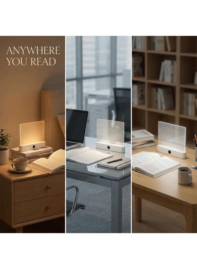 Arabest ضوء قراءة LED ذكي، صندوق كنز ضوء الكتاب، ضوء قراءة مسطح LED قابل لإعادة الشحن مع 3 ألوان ومؤقت، مصباح دراسة قابل للرسم، أضواء حلم القارئ الهادئ (أسود) - Image 4