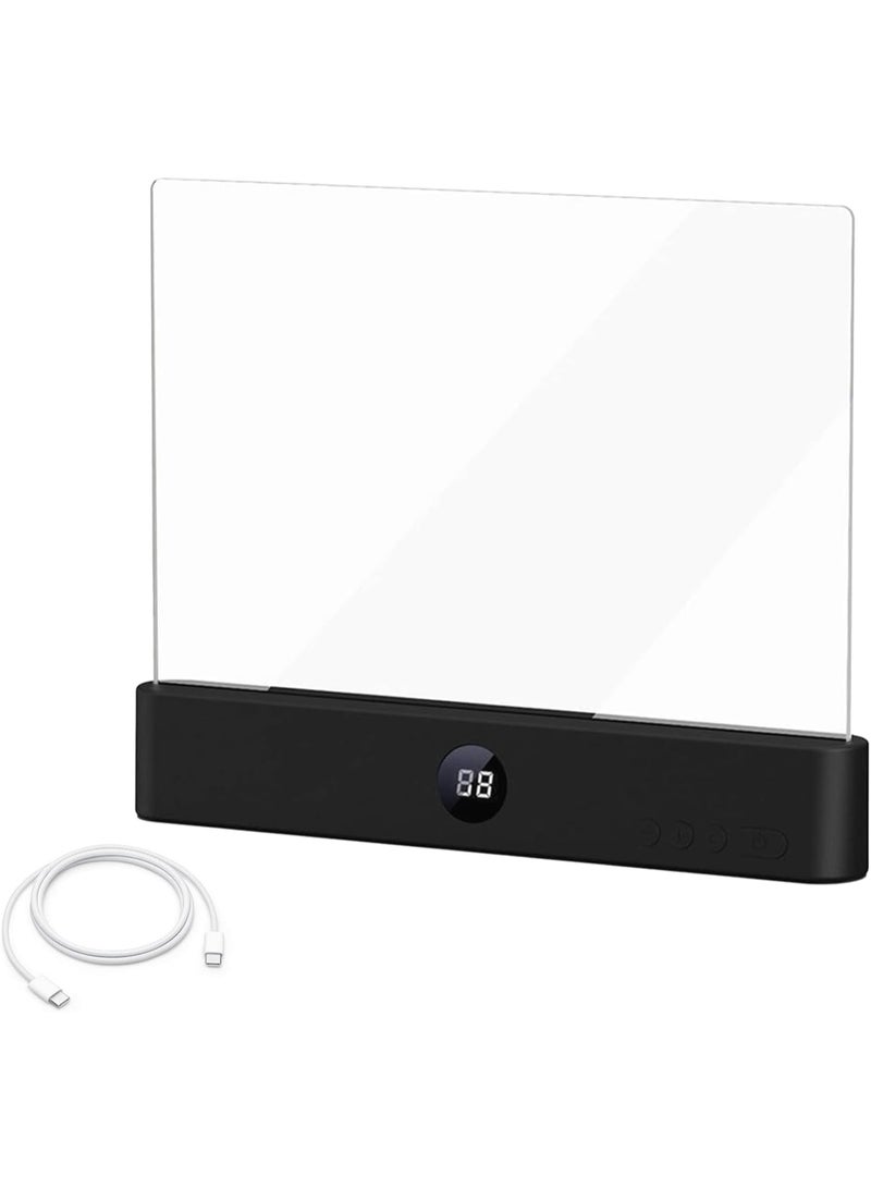 Arabest ضوء قراءة LED ذكي، صندوق كنز ضوء الكتاب، ضوء قراءة مسطح LED قابل لإعادة الشحن مع 3 ألوان ومؤقت، مصباح دراسة قابل للرسم، أضواء حلم القارئ الهادئ (أسود) - Image 1