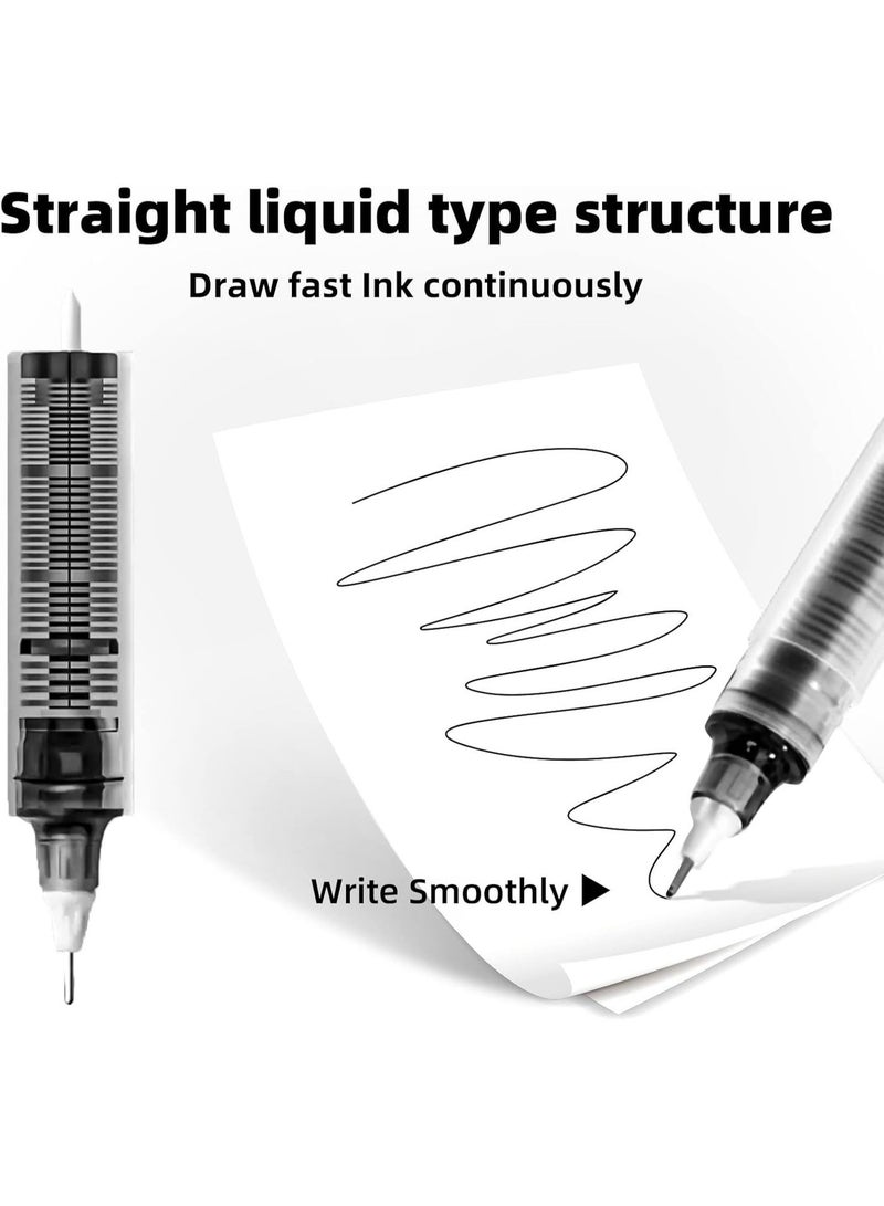 شراء 12 قلما من أقلام الدوار، وحبر مجفف يبلغ 0.5 مم، وحبر سائل، وقلم مدوّج، وقلم أسود، وقلام ملساء، من أجل إعادة الطلاب إلى المدرسة - Image 3