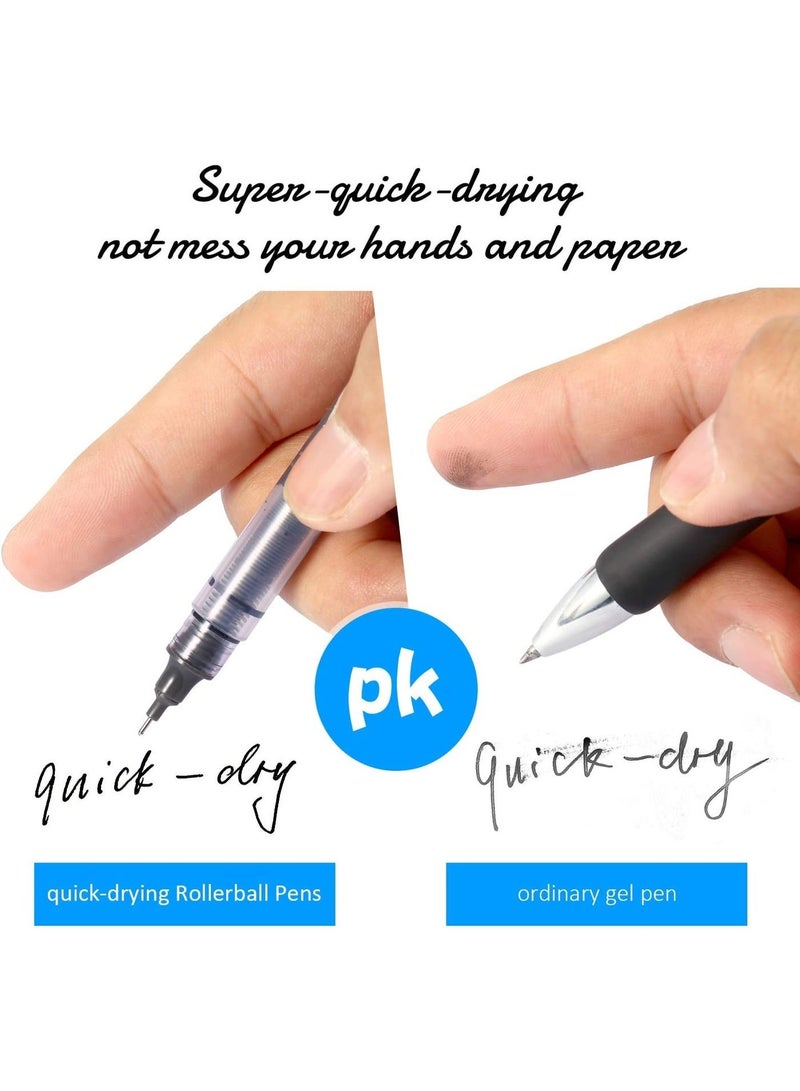 شراء 12 قلما من أقلام الدوار، وحبر مجفف يبلغ 0.5 مم، وحبر سائل، وقلم مدوّج، وقلم أسود، وقلام ملساء، من أجل إعادة الطلاب إلى المدرسة - Image 2