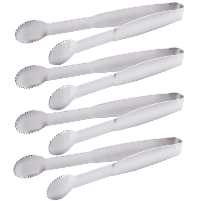 MINI TONGS 534 INCH STAINLESS STEEL SMALL SERVING TONGS TINY KITCHEN TONG FOR APPETIZERS TEA PARTY COFFEE BAR DESSERTS SET OF 4