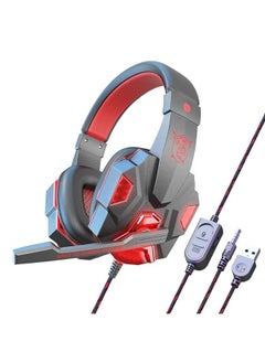 SY830MV Black and Red PS4 Gaming Headset with Lights