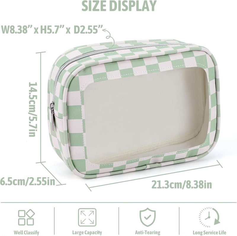 YOPCDJ 3PCS Clear Toiletry Bag,TSA Approved Travel Makeup Pouch with Zipper for Cosmetics and Toiletries，Diaper Bag Organizer Pouch Set,Women's Purse Organizer and Clear Car Bag - Image 3