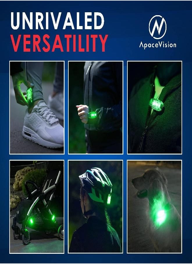 Apace Vision LED Safety Light (2 Pack) - Clip On Strobe/Running Lights for Runners, Dog, Bike, Walking, Boat, Kayak, Stroller and More - High Visibility Accessories for Your Reflective Gear, Bicycle, Green  - Image 5