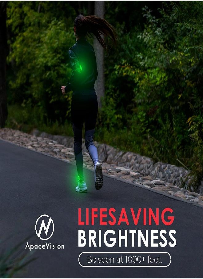 Apace Vision LED Safety Light (2 Pack) - Clip On Strobe/Running Lights for Runners, Dog, Bike, Walking, Boat, Kayak, Stroller and More - High Visibility Accessories for Your Reflective Gear, Bicycle, Green  - Image 3